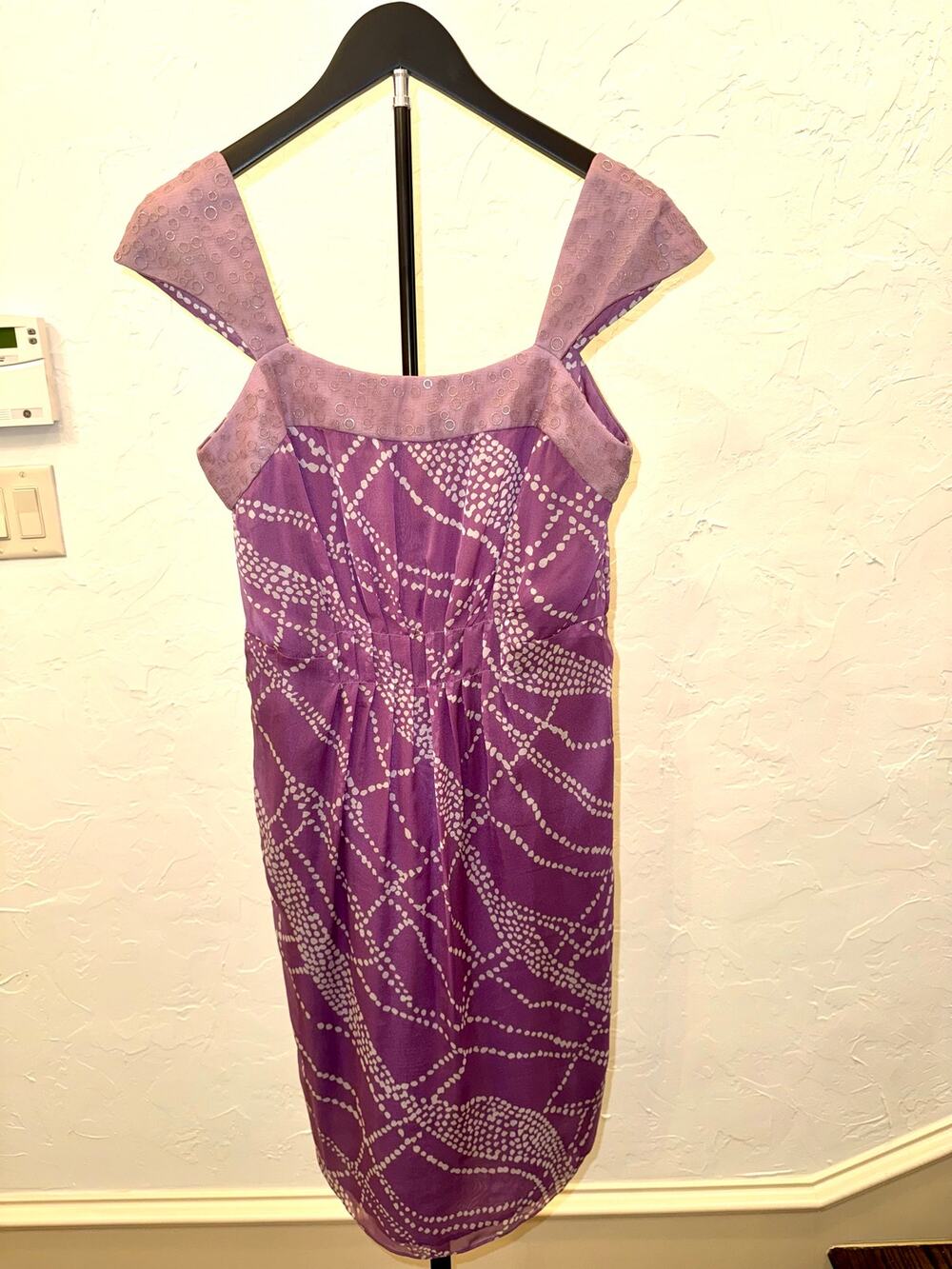Luca Luca Vintage Archival 2008 Purple 100% Silk Dress Size IT 40 NWT